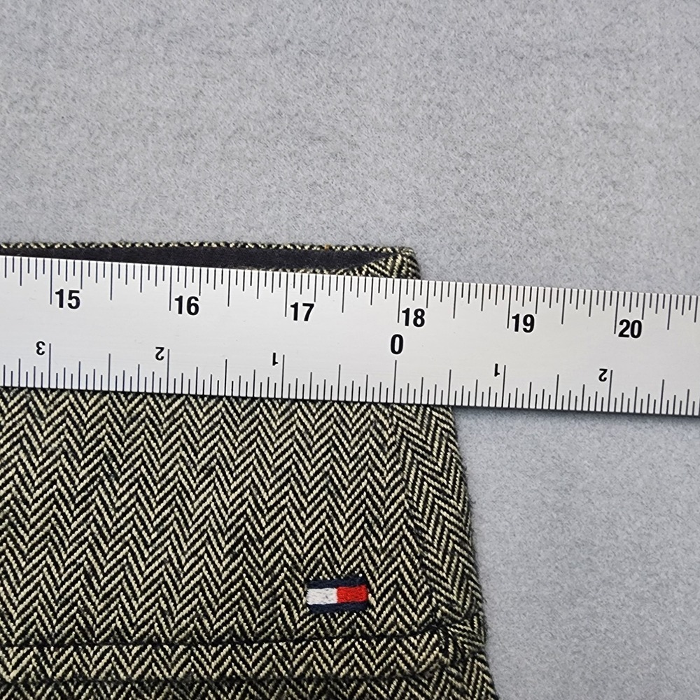 Vintage Tommy Jeans Herringbone Mini Skirt Gray Wool Blend Y2K Size 13 - Picture 10 of 10